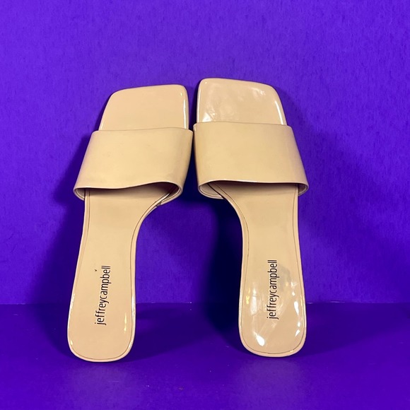 Jeffrey Campbell Beige Patent Mules - Picture 5 of 8